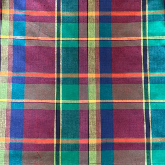 🌈 Tangibles, Vintage Cirque Arc-En-Ciel Madras Plaid Dress - Picture 10 of 16